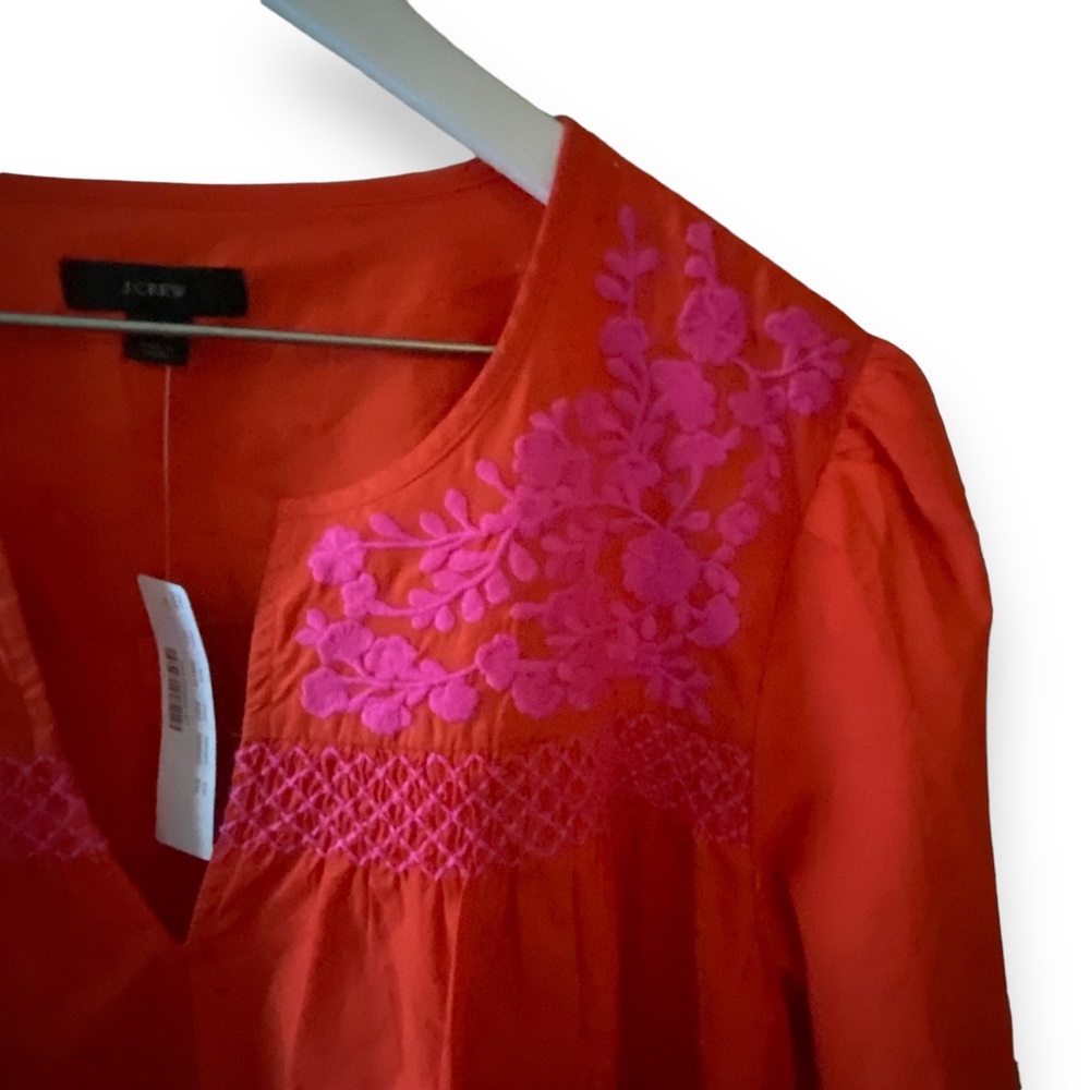 J. Crew Orange and Pink Midi Dress - Picture 8 of 12